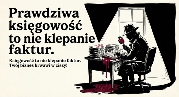 prawdziwa księgowość - Ilustracja: Księgowość to nie klepanie faktur. Twój biznes krwawi w ciszy!